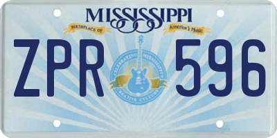 MS license plate ZPR596