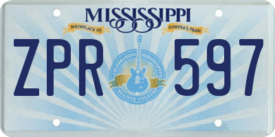 MS license plate ZPR597