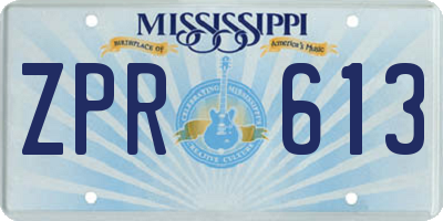 MS license plate ZPR613