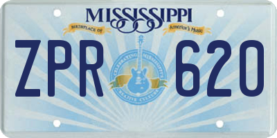 MS license plate ZPR620