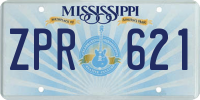 MS license plate ZPR621