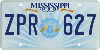 MS license plate ZPR627