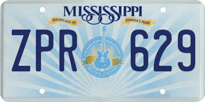 MS license plate ZPR629