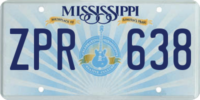 MS license plate ZPR638