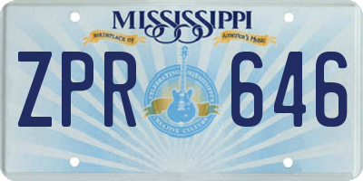MS license plate ZPR646
