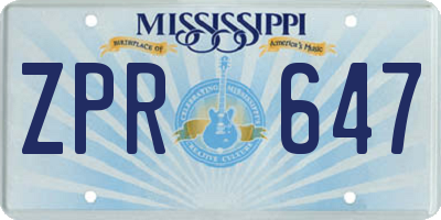 MS license plate ZPR647