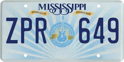 MS license plate ZPR649