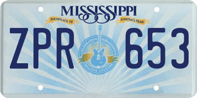 MS license plate ZPR653