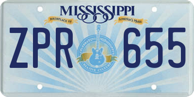 MS license plate ZPR655