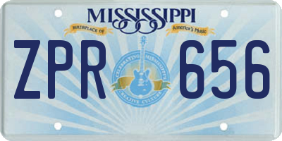 MS license plate ZPR656