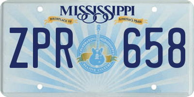 MS license plate ZPR658