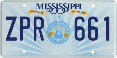 MS license plate ZPR661