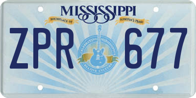 MS license plate ZPR677
