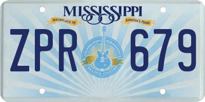 MS license plate ZPR679
