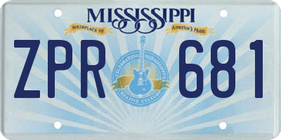 MS license plate ZPR681