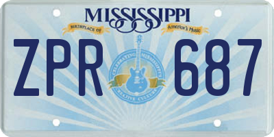 MS license plate ZPR687