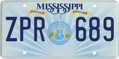 MS license plate ZPR689