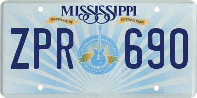 MS license plate ZPR690