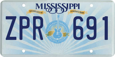 MS license plate ZPR691
