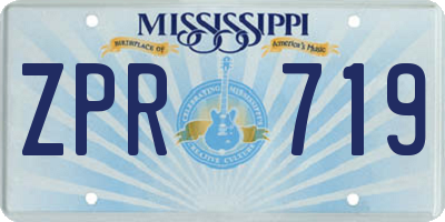 MS license plate ZPR719