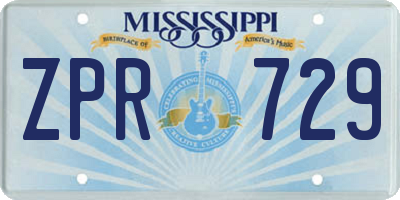 MS license plate ZPR729