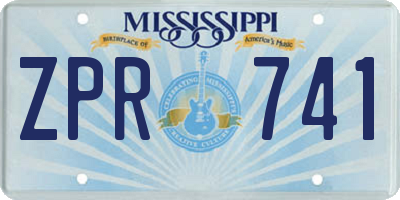 MS license plate ZPR741