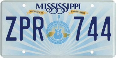MS license plate ZPR744