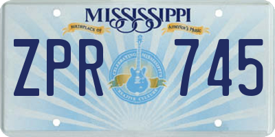 MS license plate ZPR745