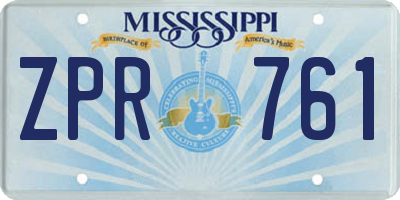 MS license plate ZPR761