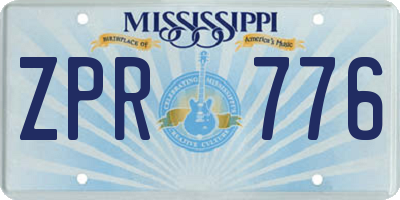 MS license plate ZPR776
