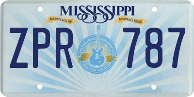 MS license plate ZPR787