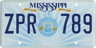 MS license plate ZPR789