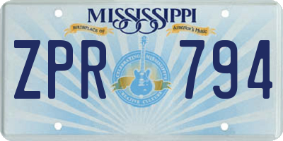 MS license plate ZPR794
