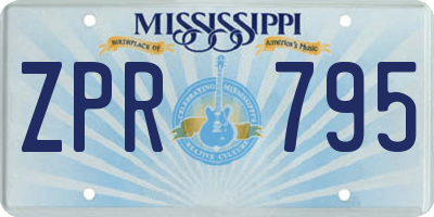 MS license plate ZPR795