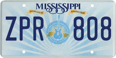 MS license plate ZPR808