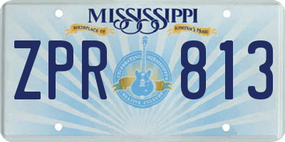 MS license plate ZPR813