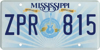 MS license plate ZPR815
