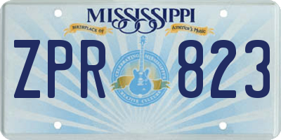 MS license plate ZPR823