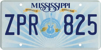 MS license plate ZPR825