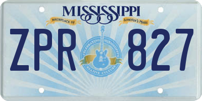 MS license plate ZPR827