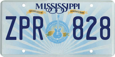 MS license plate ZPR828