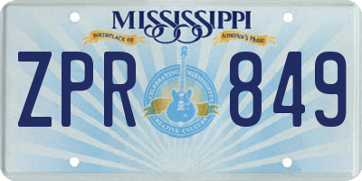 MS license plate ZPR849