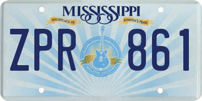MS license plate ZPR861