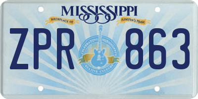 MS license plate ZPR863