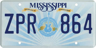 MS license plate ZPR864