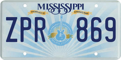 MS license plate ZPR869