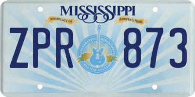 MS license plate ZPR873