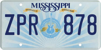 MS license plate ZPR878