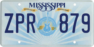 MS license plate ZPR879