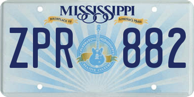 MS license plate ZPR882